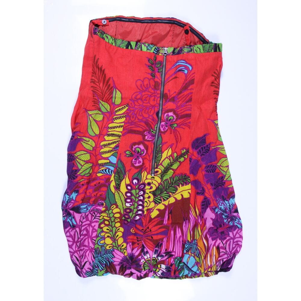 Nanette Lepore Tropical heat dress size 4 lined tube spaghetti strap red floral - Picture 4 of 6